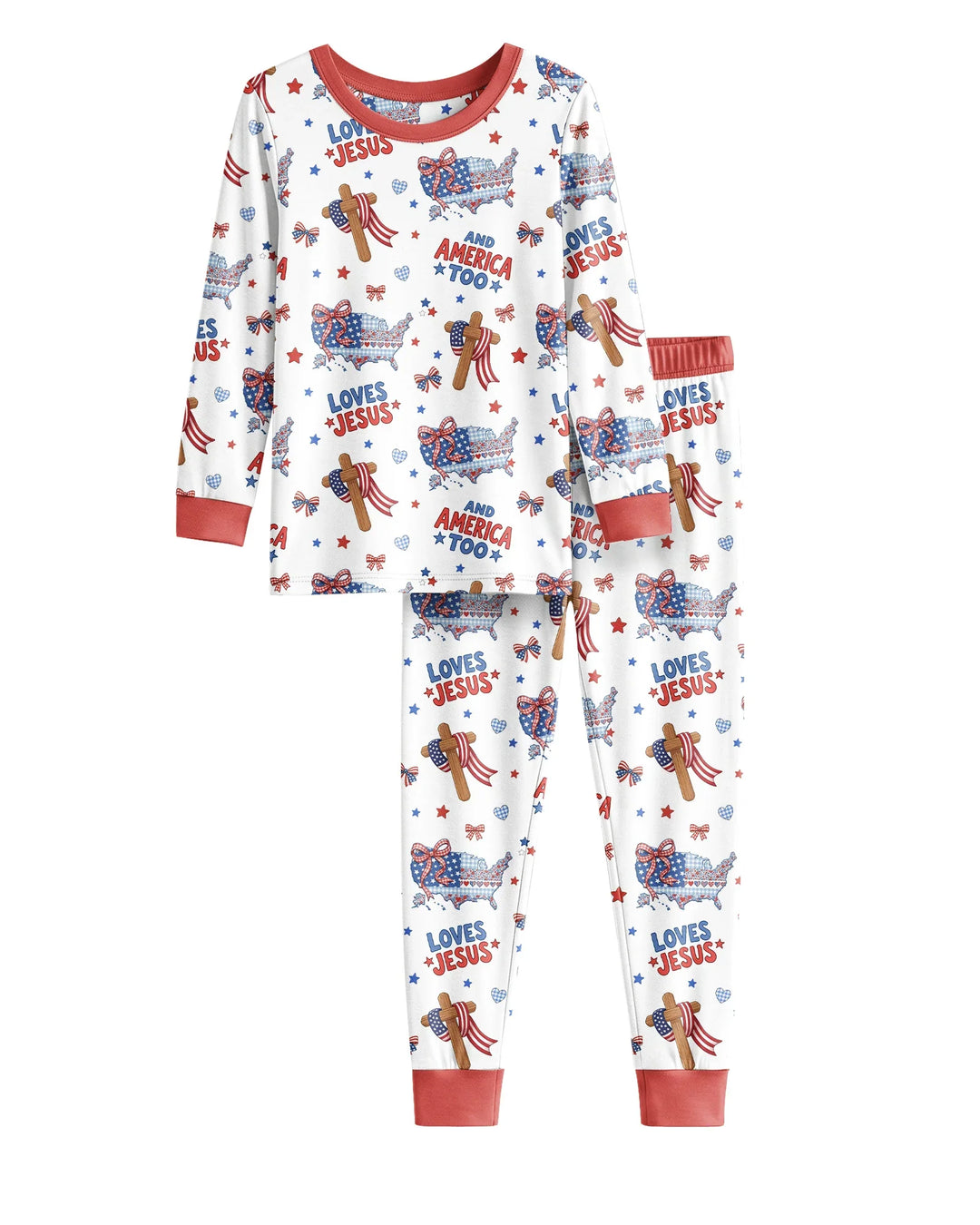 Zweiteiliges Langarm-Pyjama-Set mit Sommerfrüchten