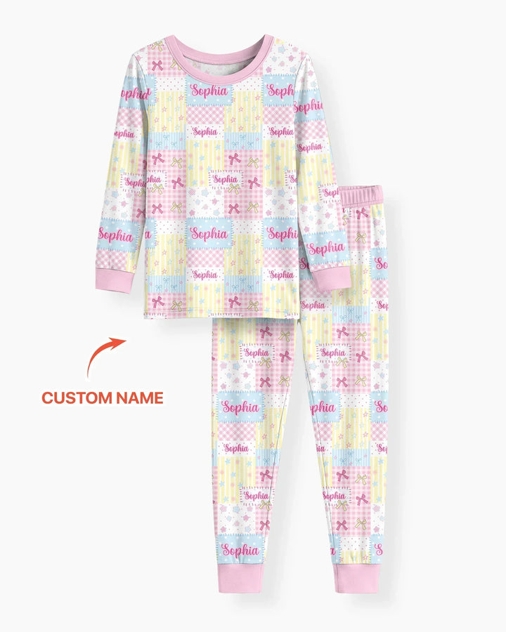 Zweiteiliges Langarm-Pyjama-Set mit Sommerfrüchten