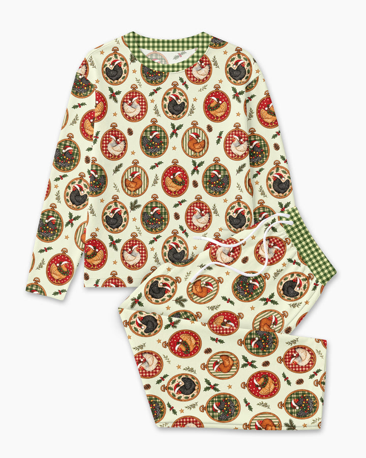 Chicken Merry Clucking Christmas Bamboo Men's Pajama Set