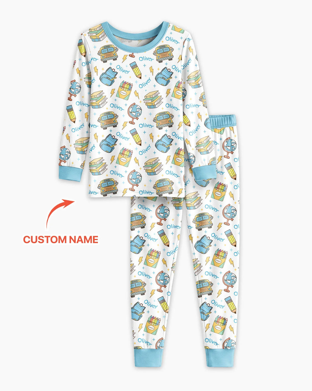 Zweiteiliges Langarm-Pyjama-Set mit Sommerfrüchten