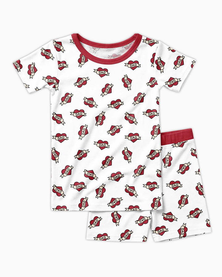 Template Zweiteiliges Pyjama-Set mit kurzen Ärmeln und Shorts