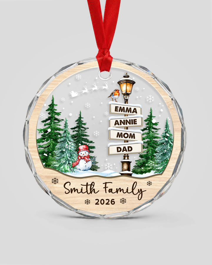 Family Where Begins And Love Never Ends Personalized Glass Ornament