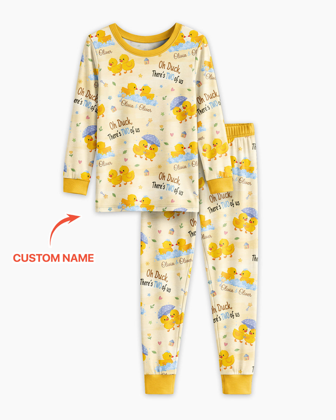 Oh Duck There's Two Of Us Twin Bamboo Two Piece Long Sleeve Pajama Set
