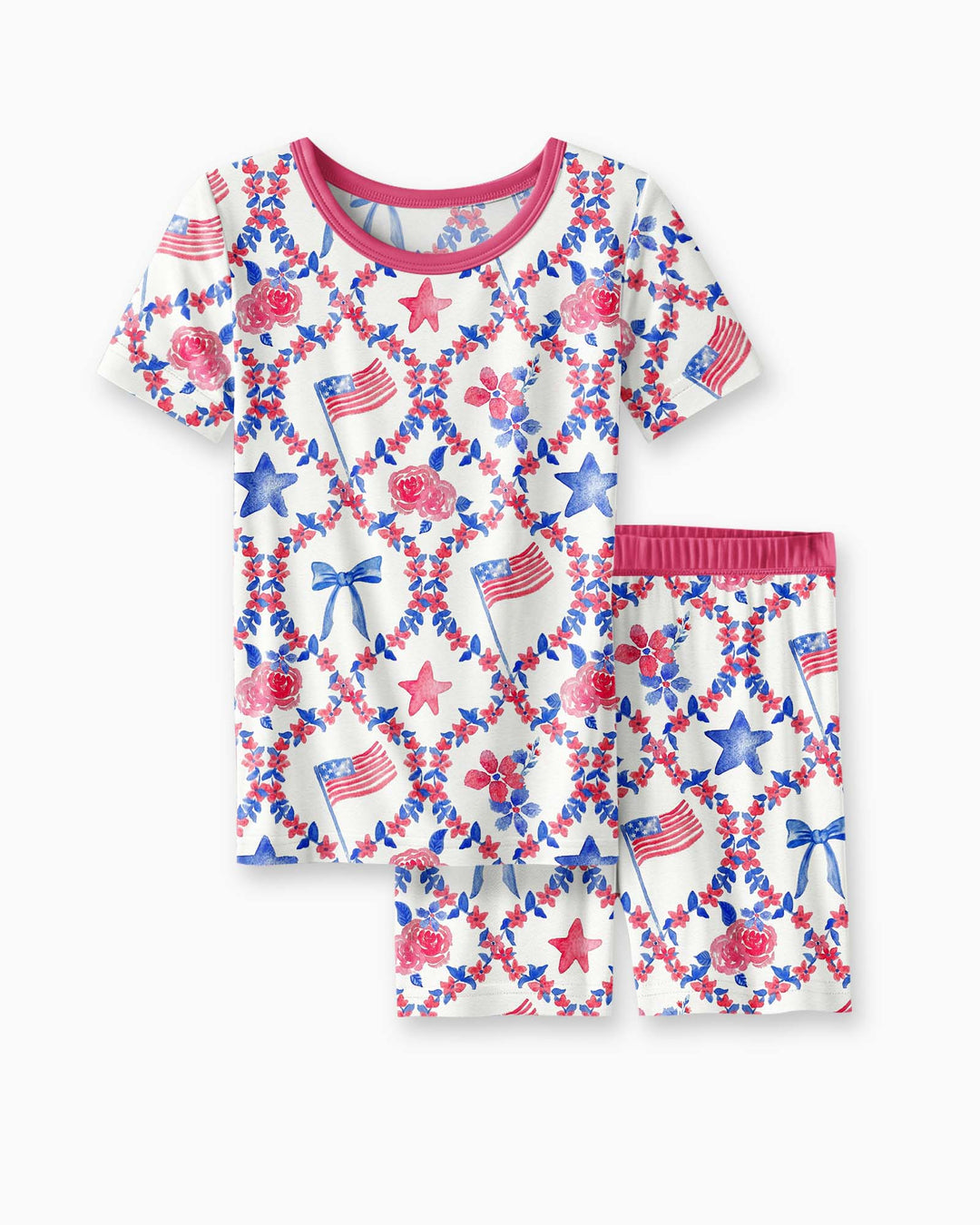 Template Zweiteiliges Pyjama-Set mit kurzen Ärmeln und Shorts