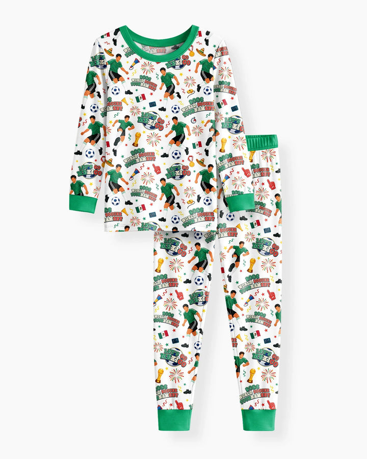 Zweiteiliges Langarm-Pyjama-Set mit Sommerfrüchten