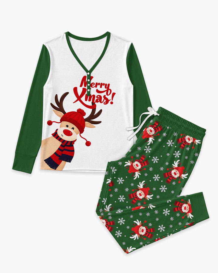 Merry Reindeer Nights Bamboo Women Pajama Set