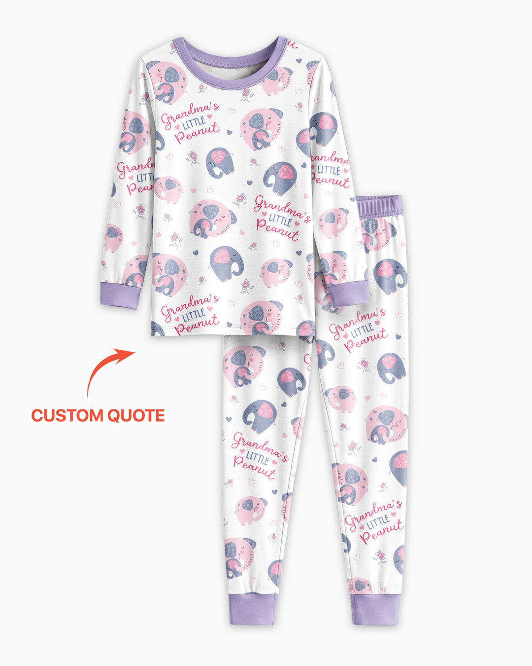 Little Peanut Baby Elephant Bamboo Two Piece Long Sleeve Pajama Set