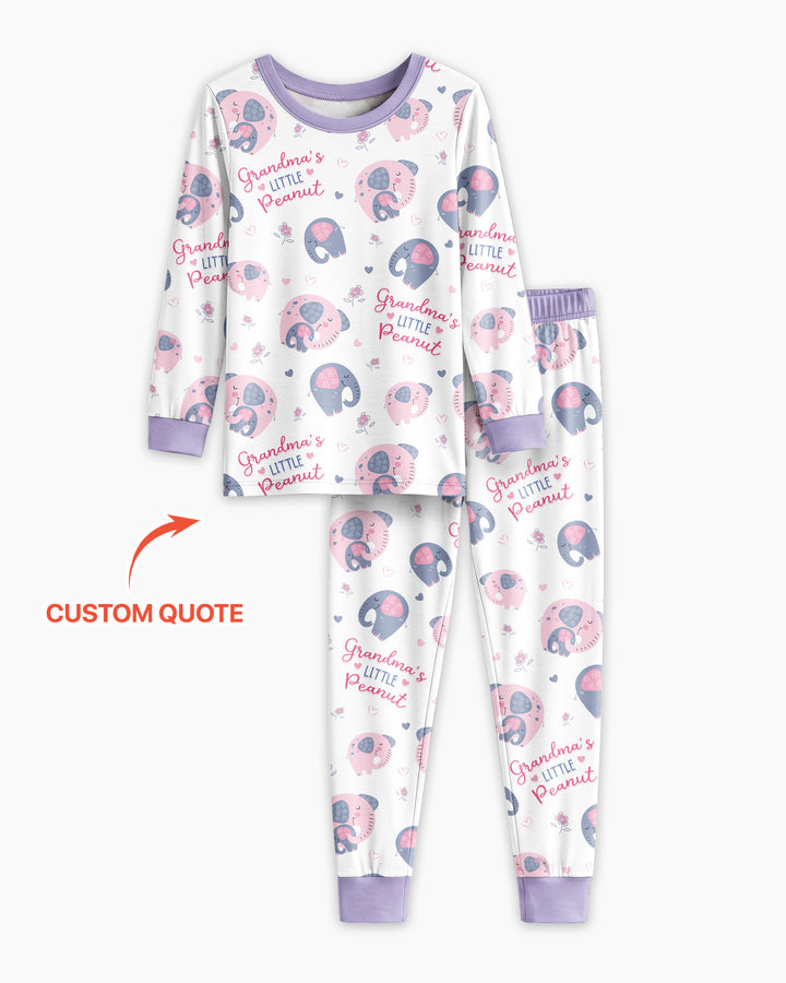 Little Peanut Baby Elephant Bamboo Two Piece Long Sleeve Pajama Set