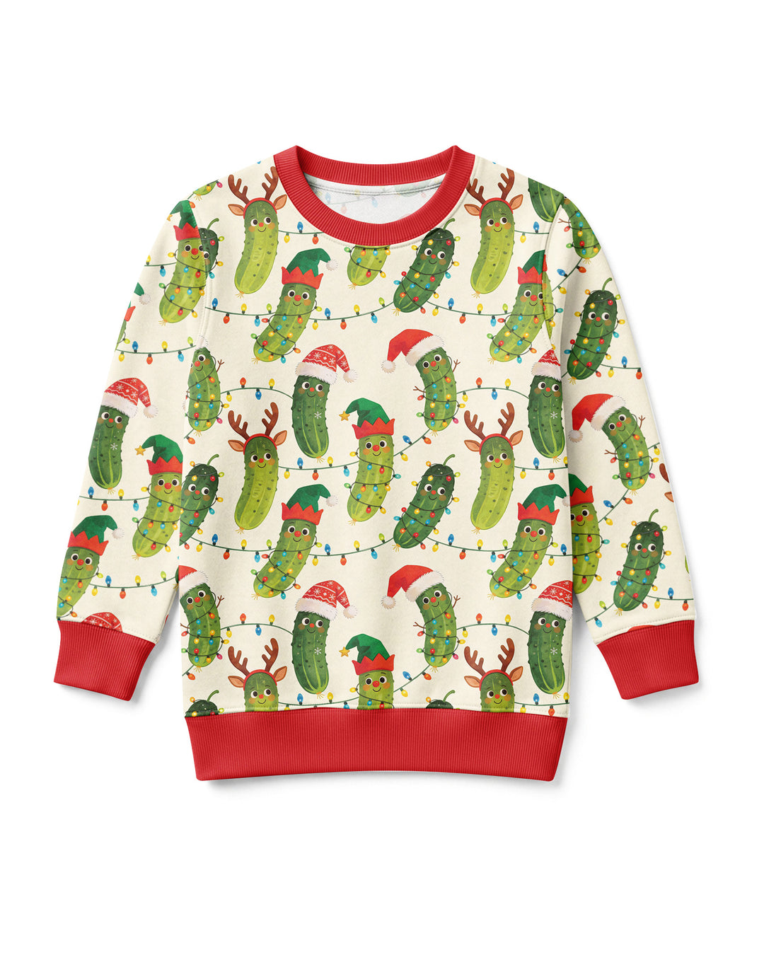 Cheerful Christmas Pickle Bamboo Crewneck Sweatshirt