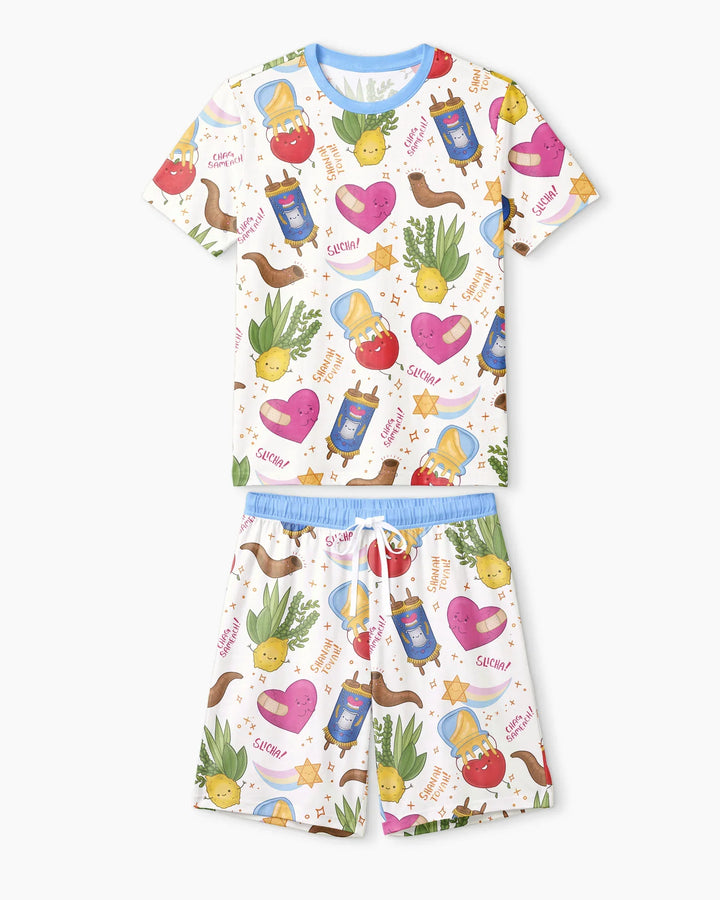 Jewish High Holidays Bamboo Men Short Sleeve Short Pajama Set