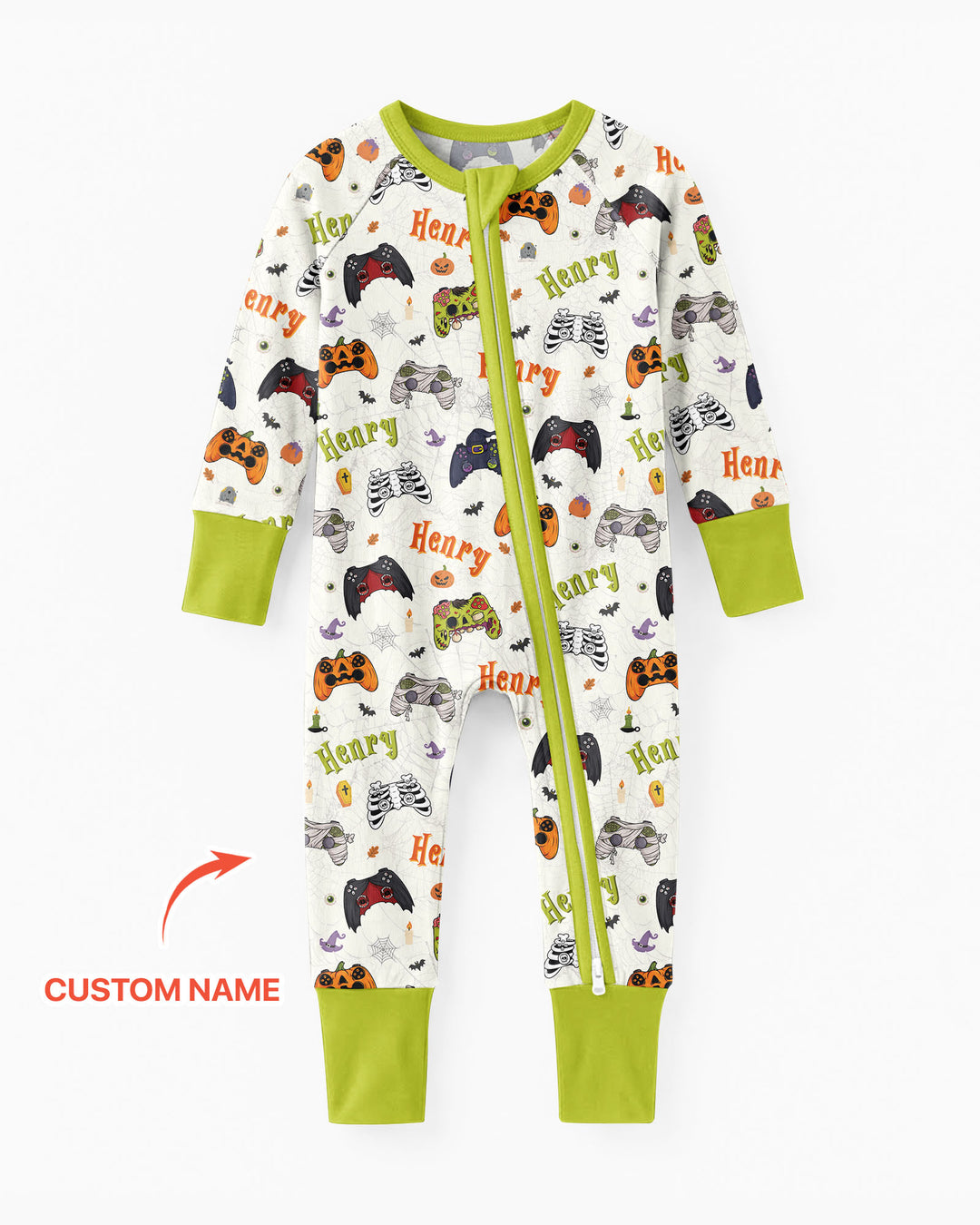 Custom Name Halloween Gaming Controllers Bamboo Convertible Zippy