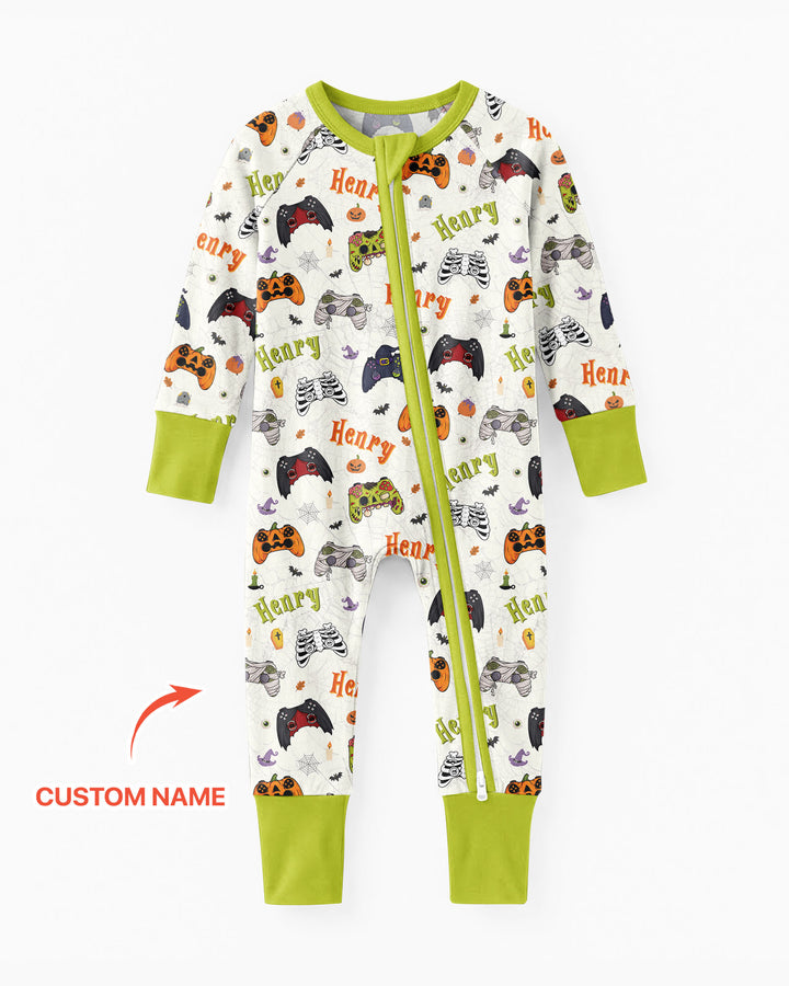 Custom Name Halloween Gaming Controllers Bamboo Convertible Zippy