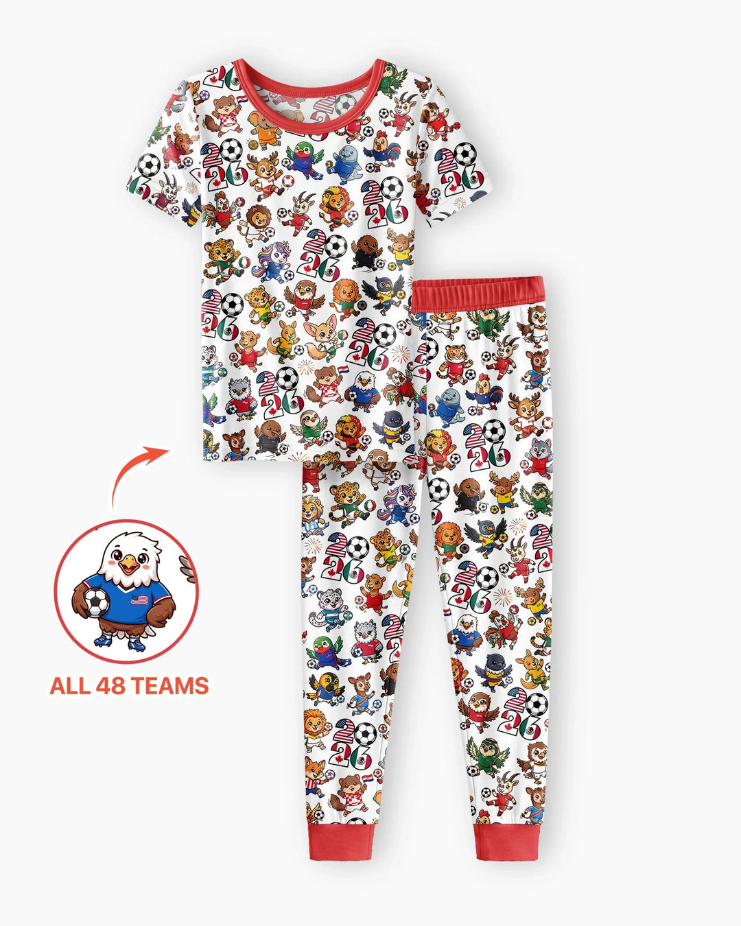 Zweiteiliges, kurzärmliges Pyjama-Set mit Marienkäfern