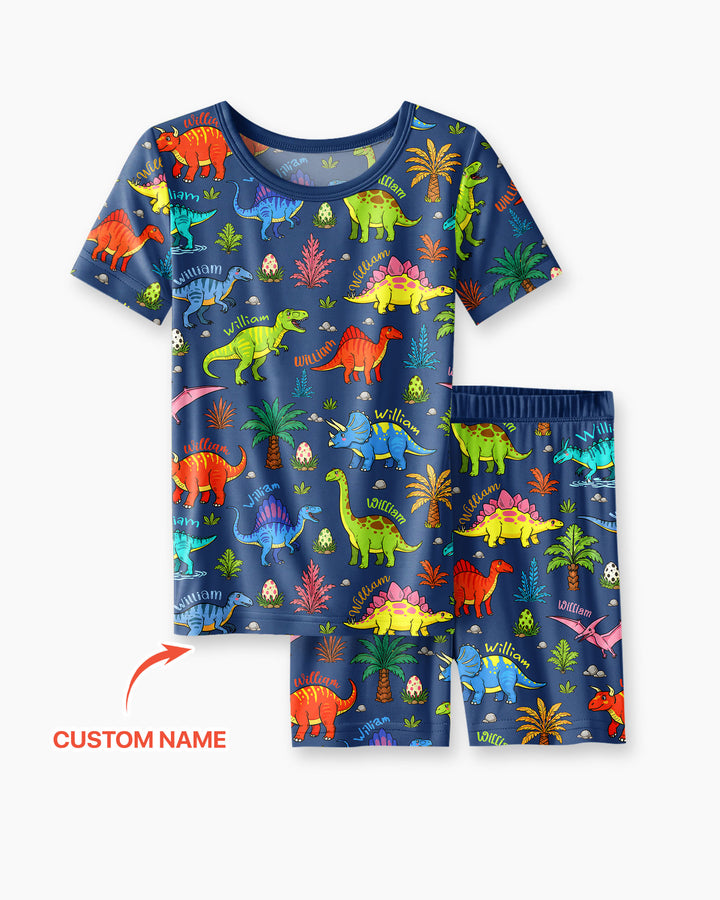 Zweiteiliges Pyjama-Set mit kurzen Ärmeln und Shorts im Sommer-Design