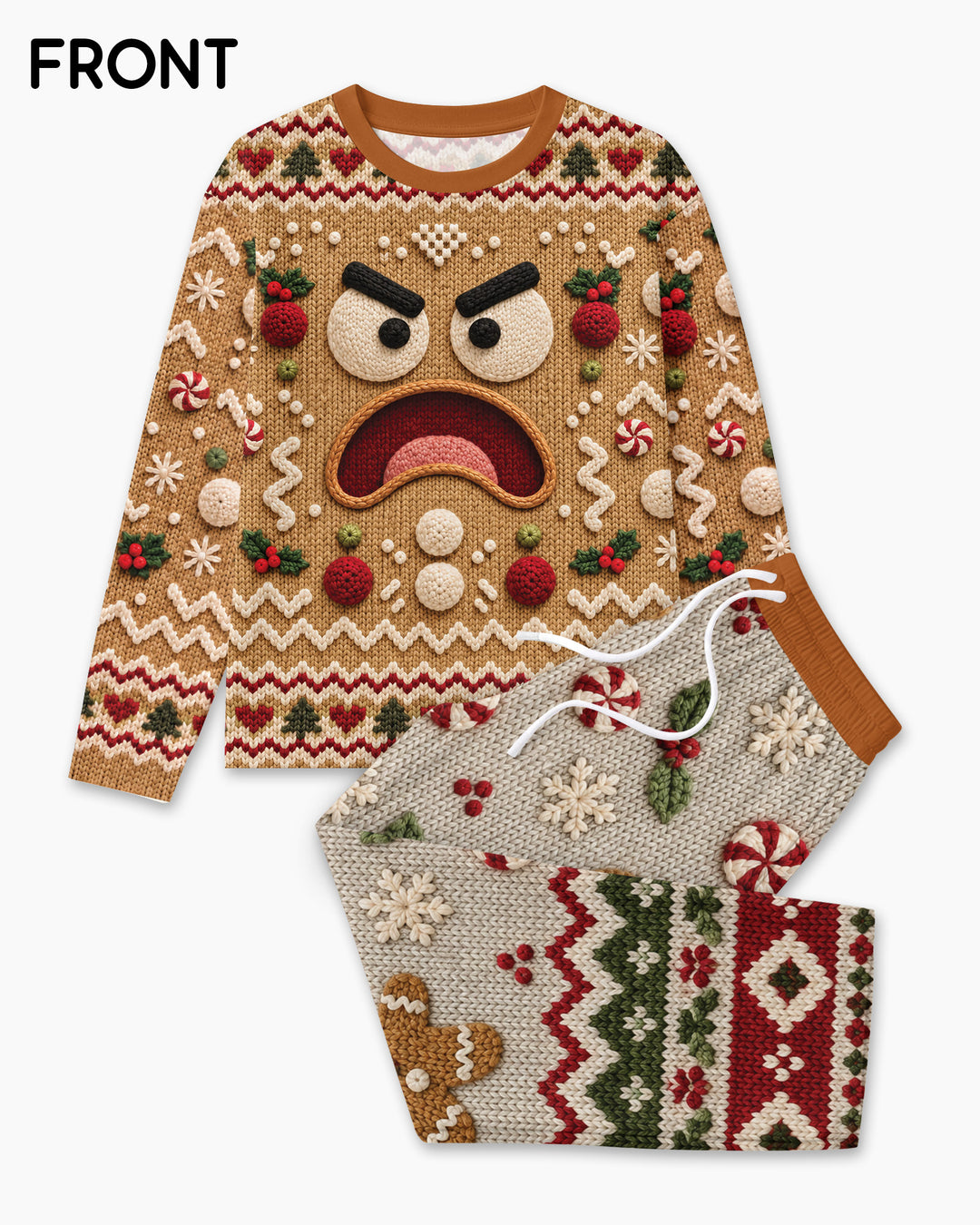 Grumpy Gingerbread Crew Bamboo Men's Pajama Set