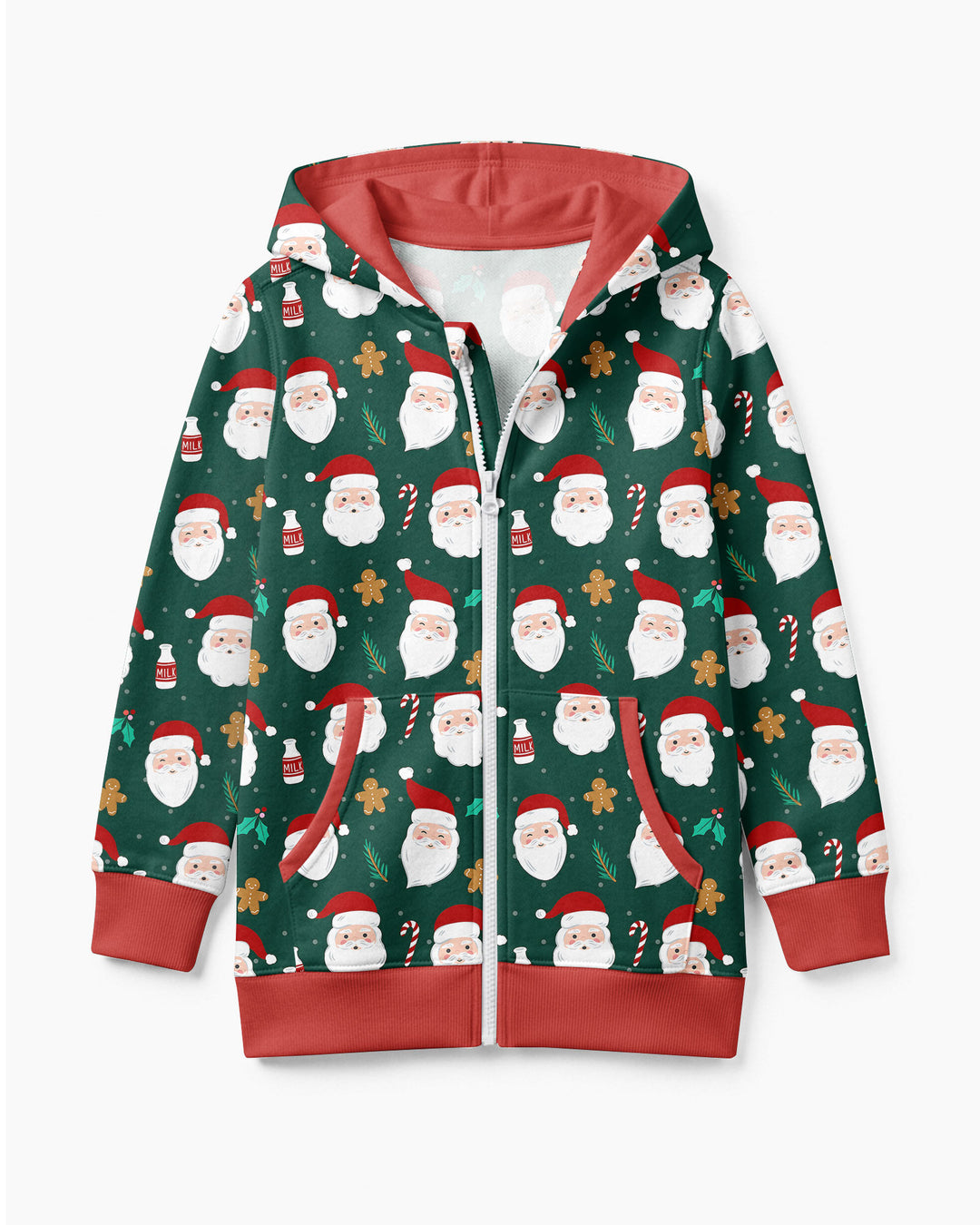 Christmas Sweet Santa Bamboo Zip Hoodie