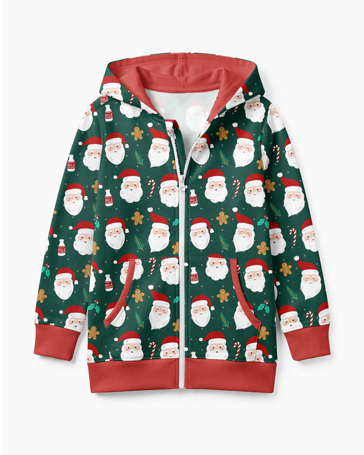 Christmas Sweet Santa Bamboo Zip Hoodie