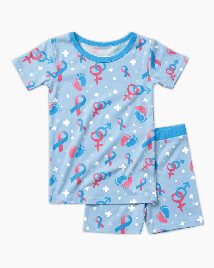 Template Zweiteiliges Pyjama-Set mit kurzen Ärmeln und Shorts
