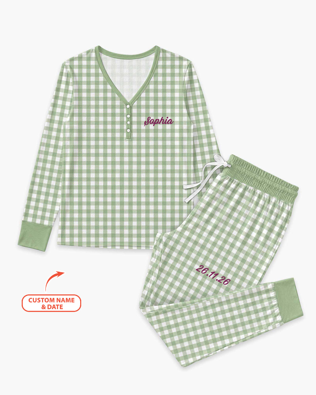 Embroidered Seersucker Bamboo Women Pajama Set