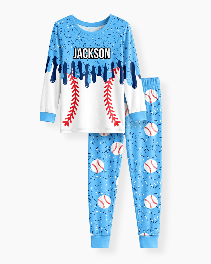 Icecream Drip  Bamboo Two Piece Long Sleeve Pajama Set