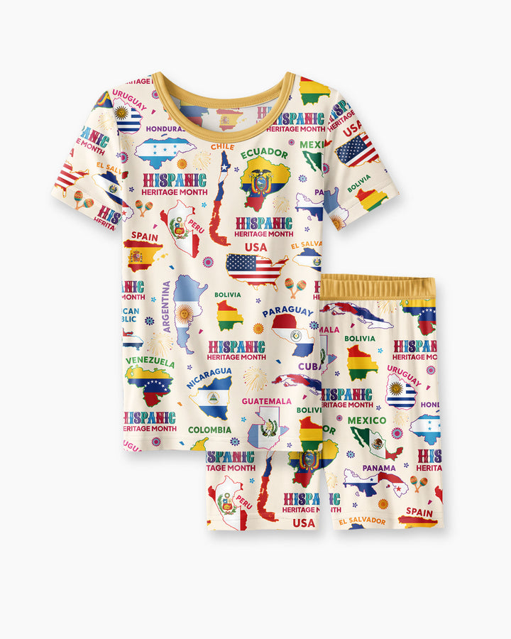 Schlafanzug-Set zweiteilig, kurze Ärmel, kurze Hose, Bambus