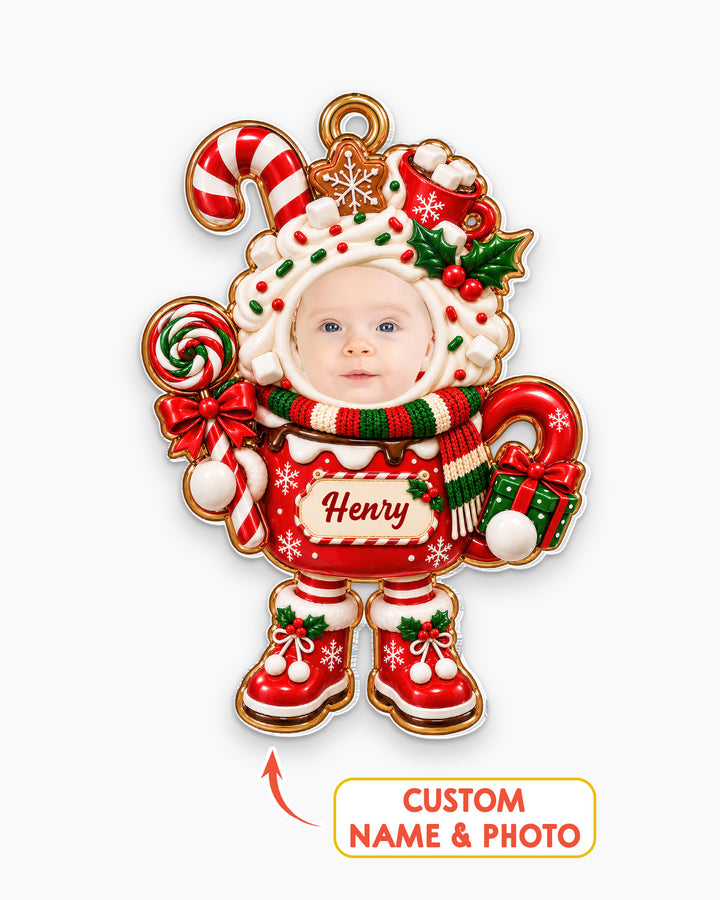 Candy Cane Cutie Acrylic Ornament