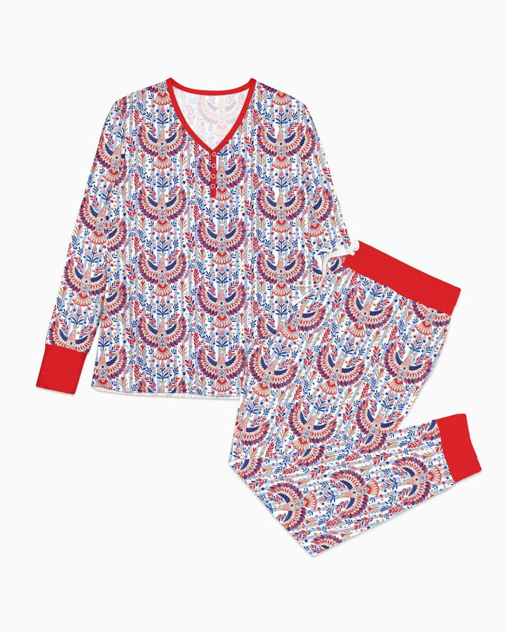 Patriotischer Adler Bambus Damen Schlafanzug Set