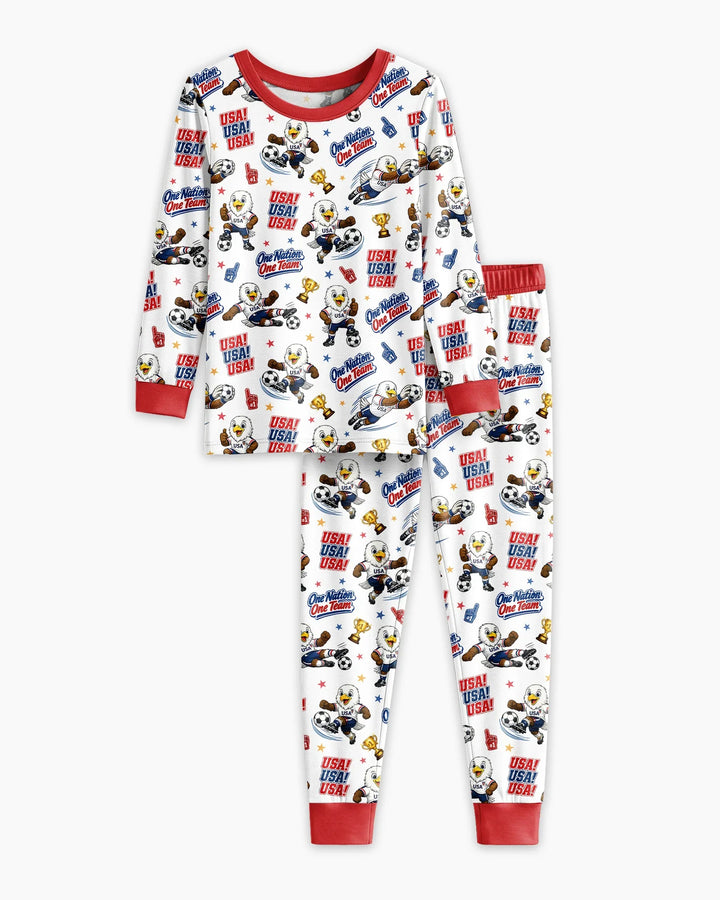 Zweiteiliges Langarm-Pyjama-Set mit Sommerfrüchten