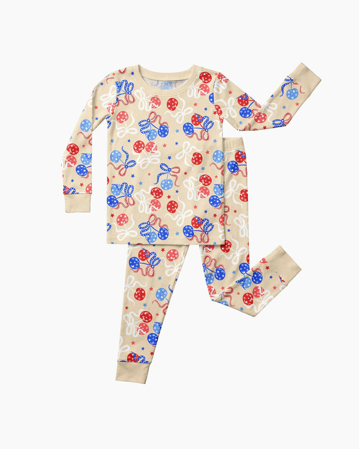Zweiteiliges Langarm-Pyjama-Set mit Sommerfrüchten