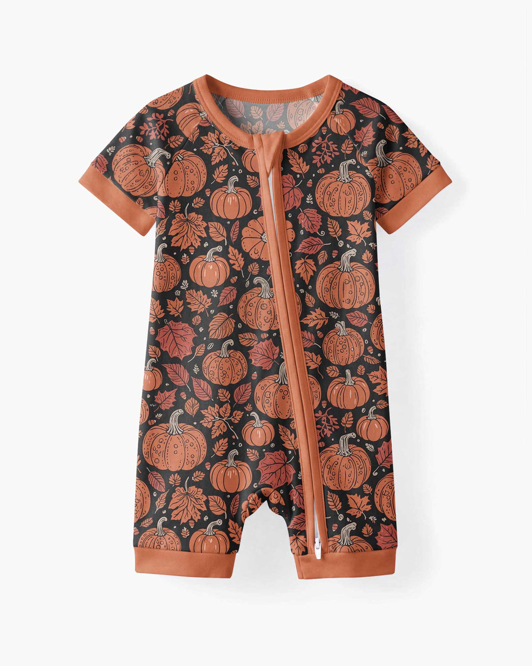 Retro Halloween Pumpkins Bamboo Shorty Zippy