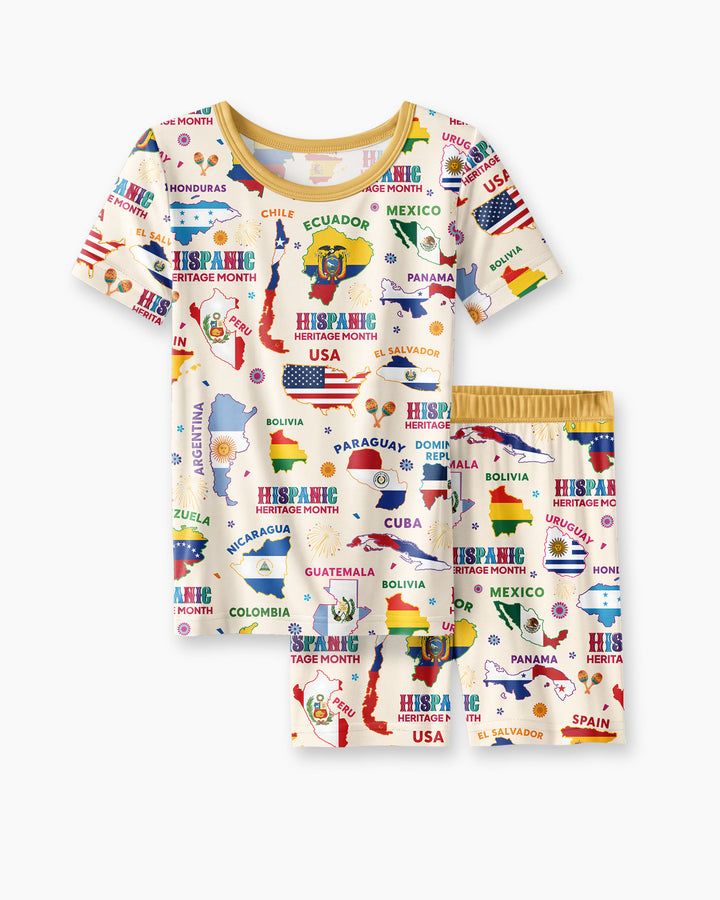 Schlafanzug-Set zweiteilig, kurze Ärmel, kurze Hose, Bambus