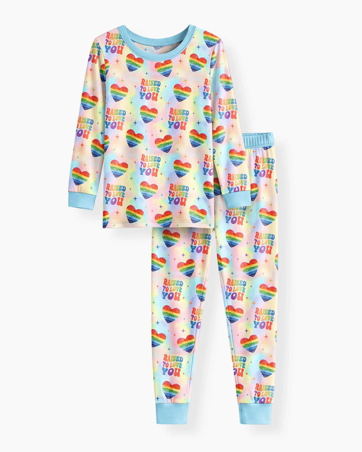 Zweiteiliges Langarm-Pyjama-Set mit Sommerfrüchten