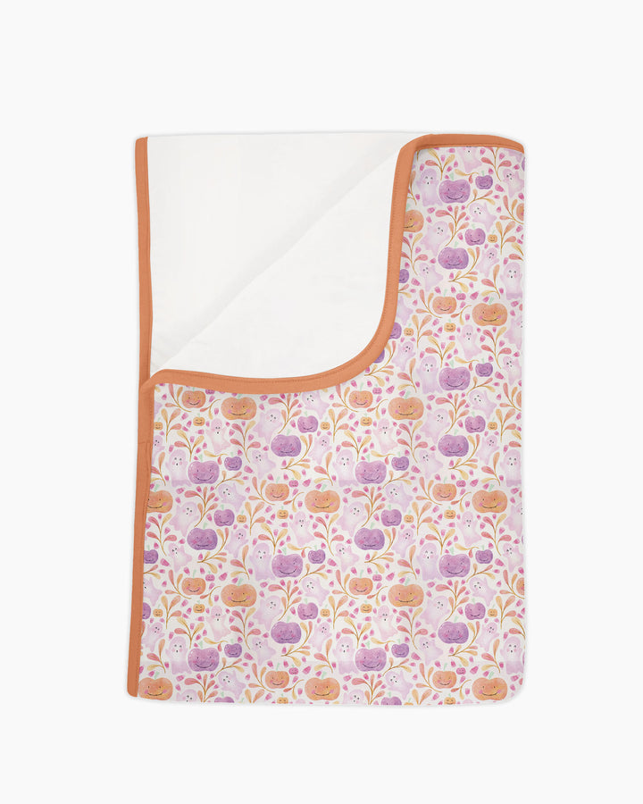 Pastel Pumpkins and Ghosts Bamboo Blanket