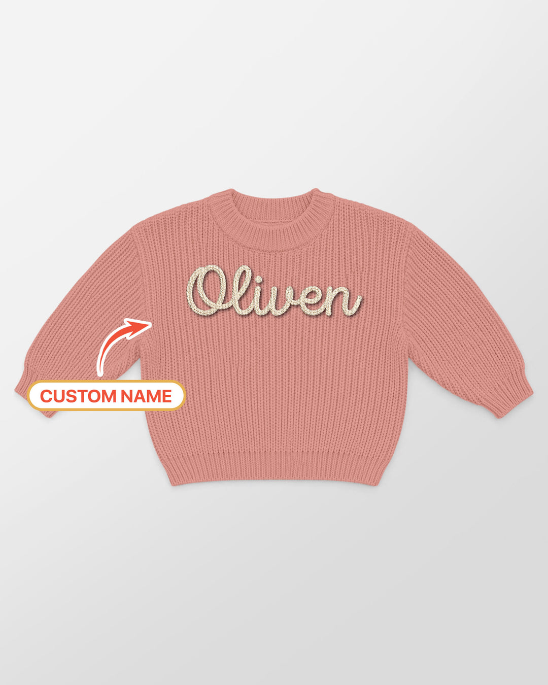 Embroidered Baby Name Bamboo Knit Sweater Bubble