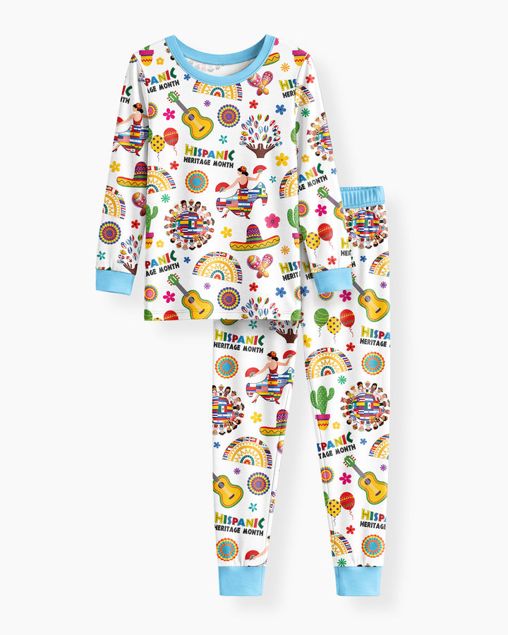 Zweiteiliges Langarm-Pyjama-Set mit Sommerfrüchten