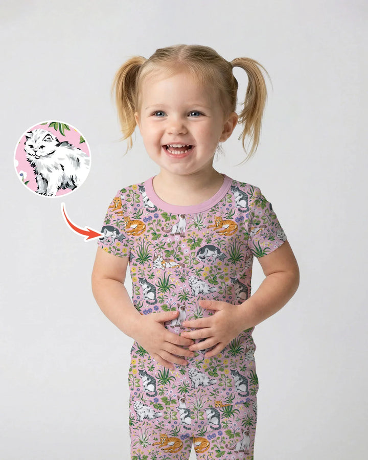 Zweiteiliges, kurzärmliges Pyjama-Set mit Marienkäfern