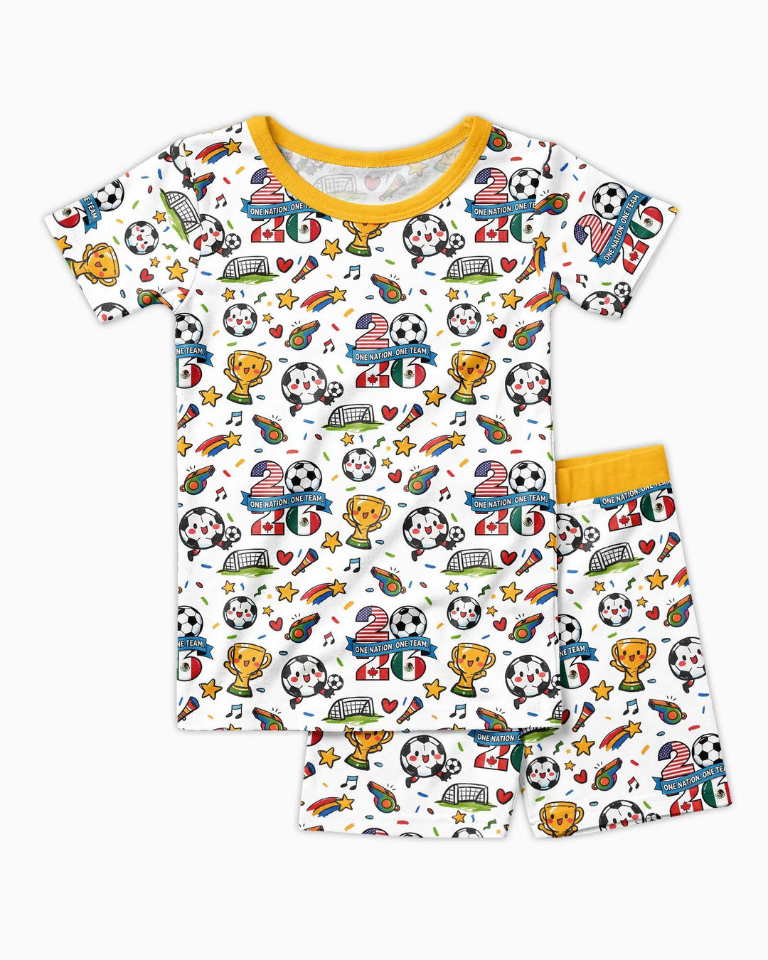 Template Zweiteiliges Pyjama-Set mit kurzen Ärmeln und Shorts
