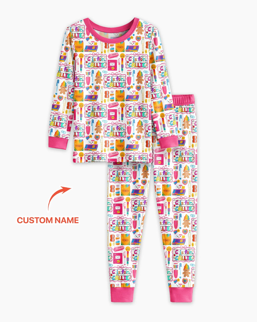 Zweiteiliges Langarm-Pyjama-Set mit Sommerfrüchten