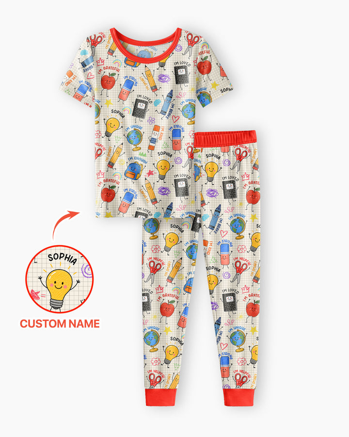 Zweiteiliges, kurzärmliges Pyjama-Set mit Marienkäfern