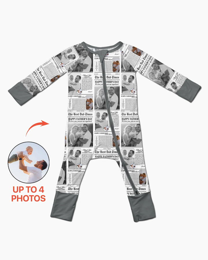 Gerippte Babykleidung mit individuellem Foto - Weich &amp; Skizzenhaft