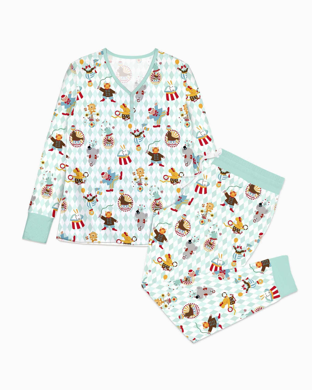 Circus-Tier-Bambus-Damen-Pyjama-Set