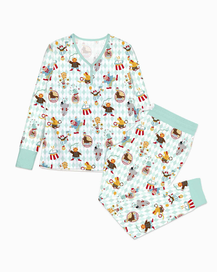 Circus-Tier-Bambus-Damen-Pyjama-Set