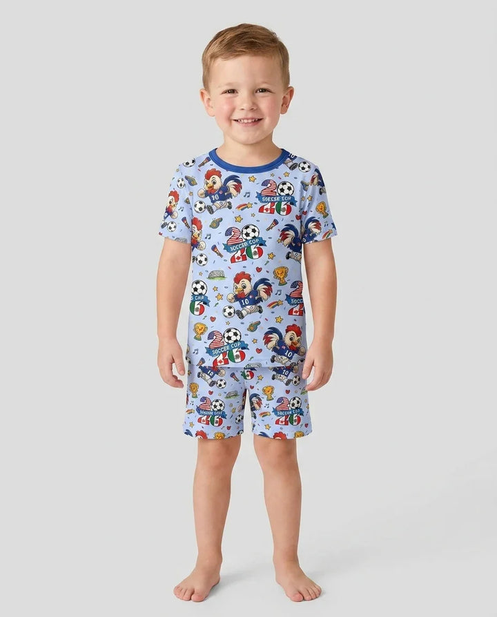 Schlafanzug-Set zweiteilig, kurze Ärmel, kurze Hose, Bambus