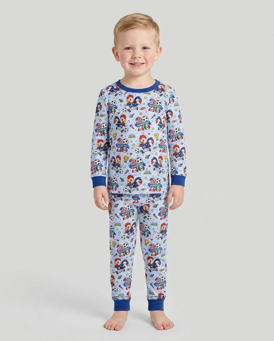 Zweiteiliges Langarm-Pyjama-Set mit Sommerfrüchten