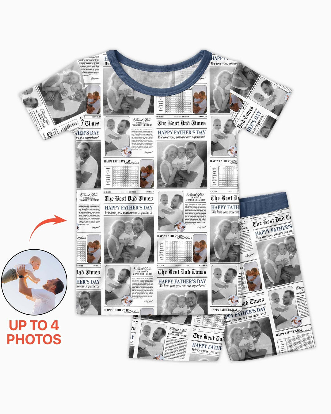 Zweiteiliges Pyjama-Set mit kurzen Ärmeln und Shorts im Sommer-Design