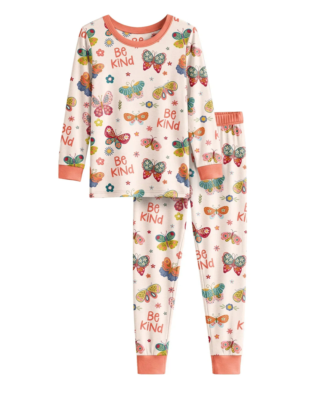 Zweiteiliges Langarm-Pyjama-Set mit Sommerfrüchten