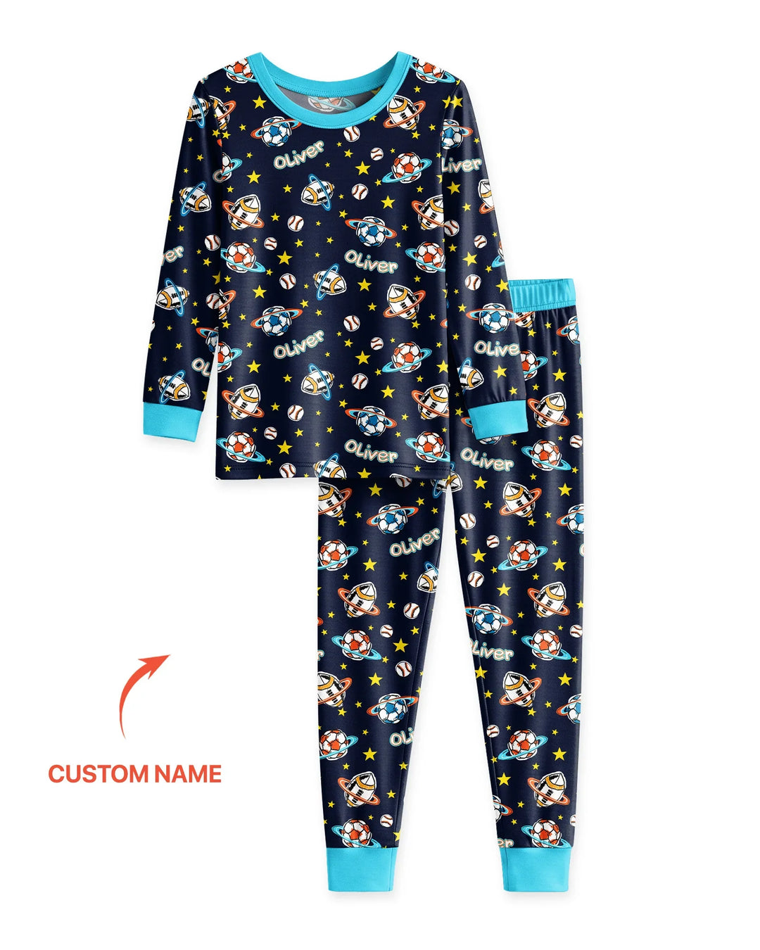 Zweiteiliges Langarm-Pyjama-Set mit Sommerfrüchten