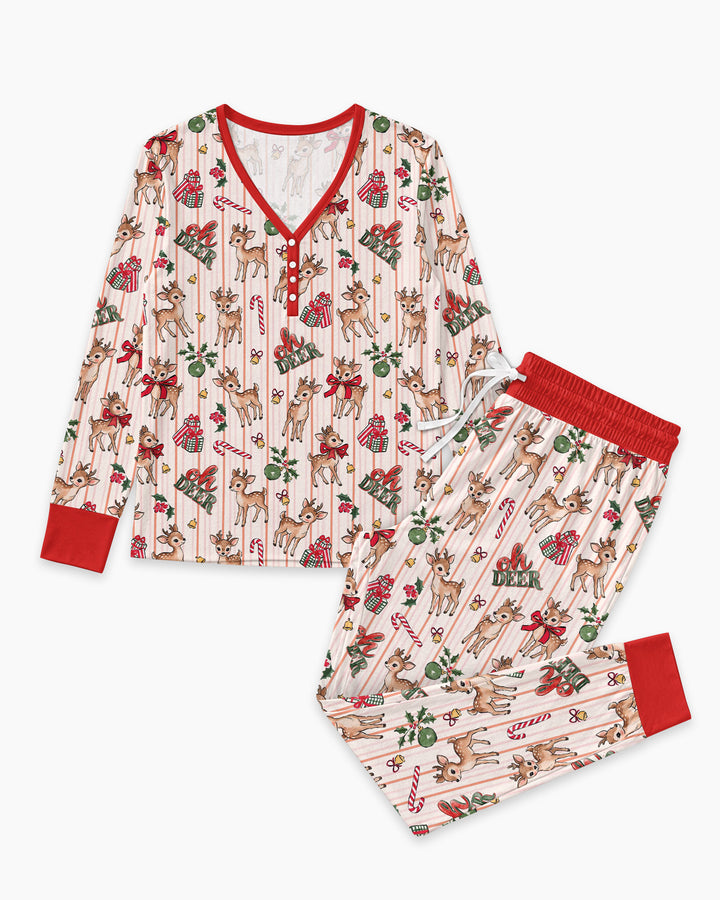 Oh Deer Mommy & Me Matching Bamboo Women Pajama Set