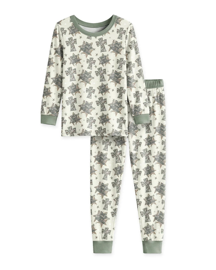 Zweiteiliges Langarm-Pyjama-Set mit Sommerfrüchten