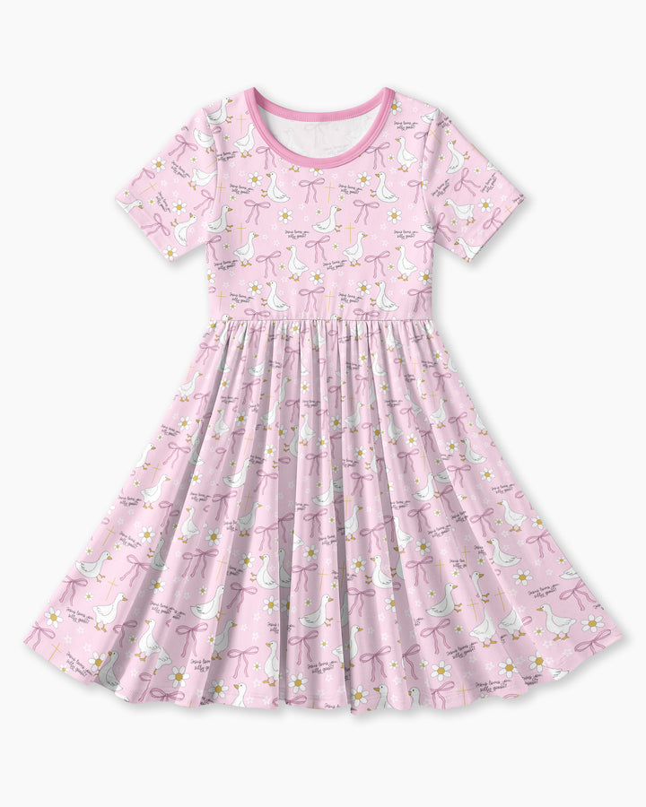Jesus Loves You Silly Goose Bamboo Twirl Dress